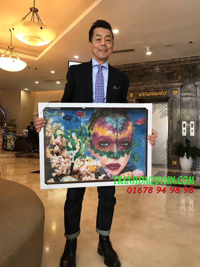 tranh quà tặng - tranh đá quý hà nguyễn